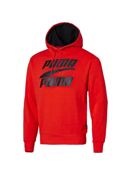 Hanorac cu glugă Puma cu imagine roșu