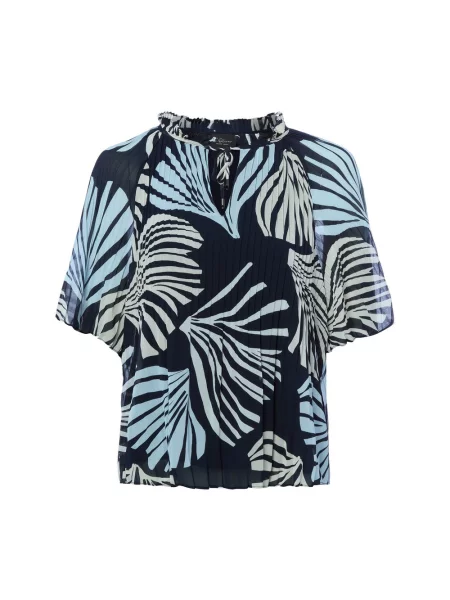 Bluzka w stylu koszuli o kroju regular fit w plisowanym wyglądzie S.oliver Black Label czarna