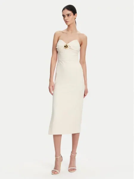 Elisabetta Franchi Cocktail obleka Écru