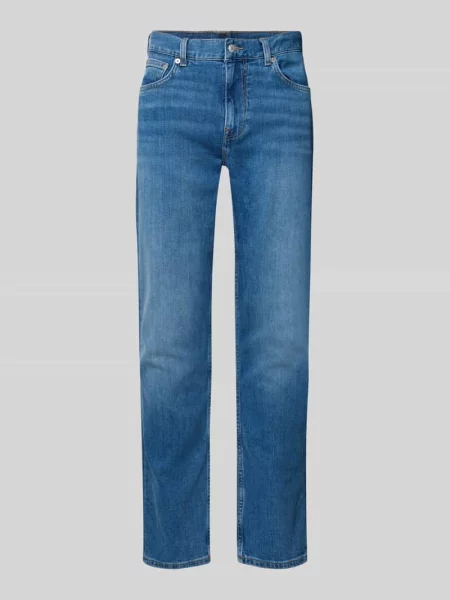 Jeansy krój regular fit „Dover” z czystej bawełny Tommy Hilfiger granatowe