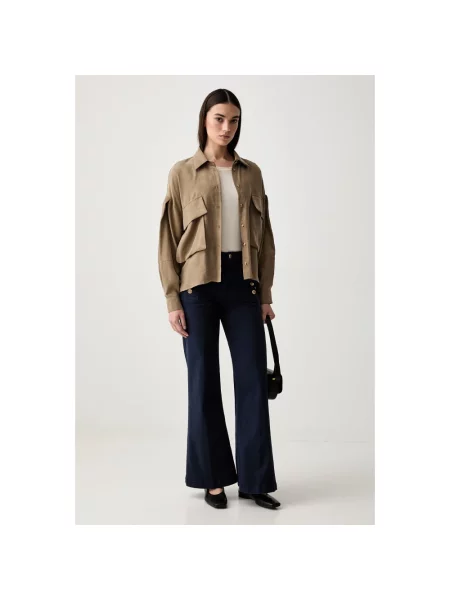 ViCOLO jeansy wide leg niebieskie