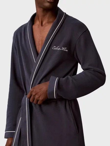 Халат Calvin Klein на запах синій