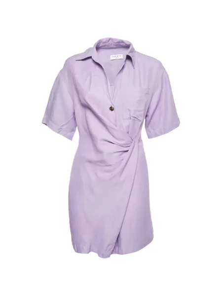 Scurt rochie tip cămașă Sandro drapată violet