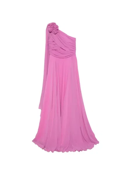 Rochie maxi Alessandro Legora cu model floral cu aplicații cu un umăr gol roz