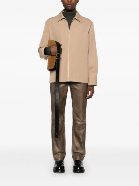 Koszula Jil Sander wełniana brązowa