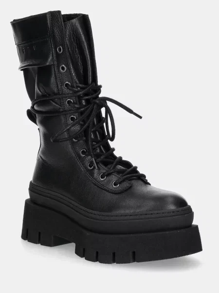 Кожени боти Copenhagen с платформа leather черно