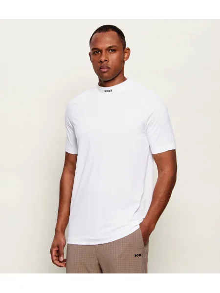BOSS GREEN Tricou TS_GOC Birdie Mock alb