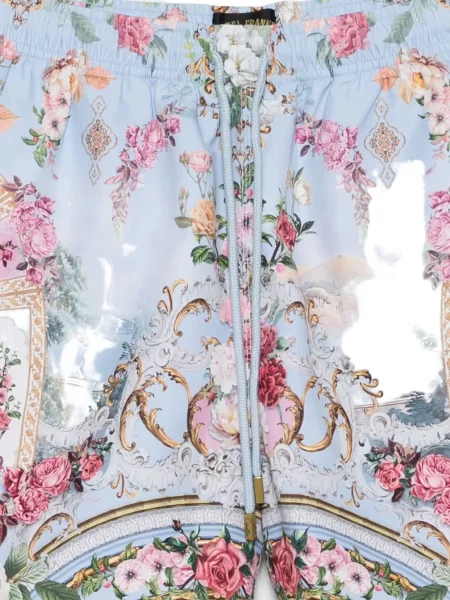 Pantaloni scurți Camilla cu model floral cu imagine albastru
