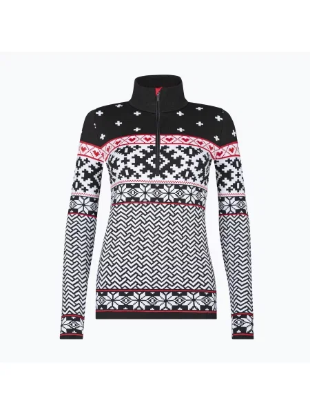 Дамски термо суитшърт Newland Kristel Half Zip black/white бяло