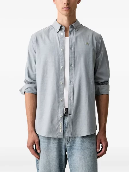 Cămașă Scotch & Soda cu broderie cu guler nasturi albastru