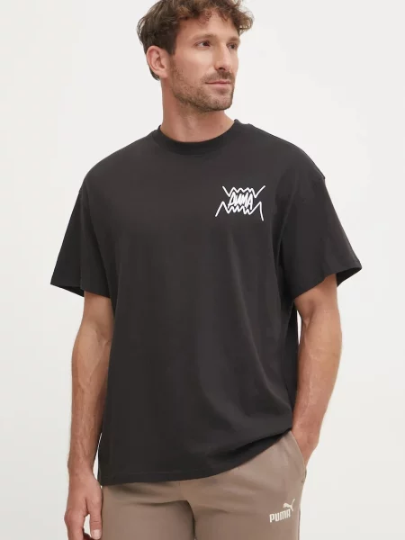 Тениска Puma с принт черно