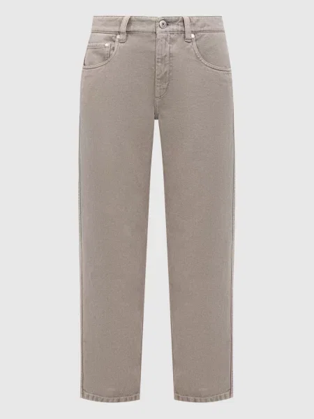 Джинси з патчем логотипа Brunello Cucinelli зелені