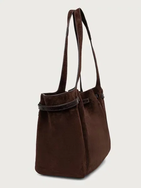 Geantă shopper Tory Burch din piele maro