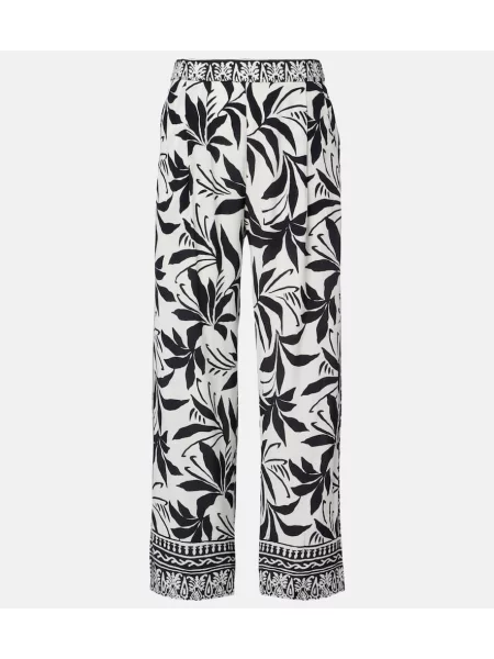 Pantaloni Velvet de catifea cu imagine negru