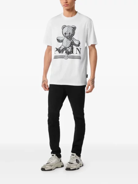 Tricou Philipp Plein teddy alb