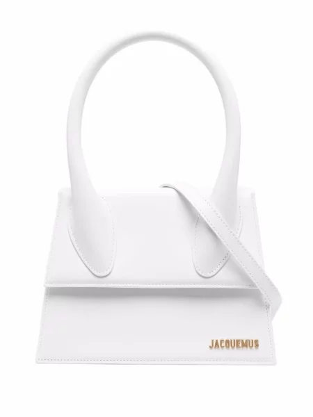 Geanta de piele Jacquemus din piele alb