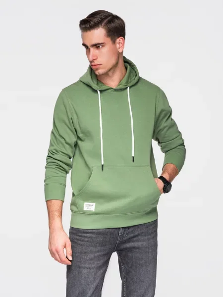 Muška Ombre BASIC majica s kapuljačom zelena