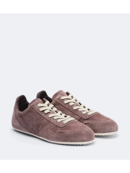 Sneakerși Rick Owens din piele de căprioară violet