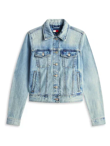 Tommy Jeans geacă de blugi de damă din denim albastru