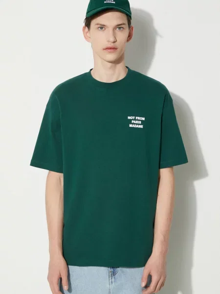 Tričko Drôle de Monsieur Le T-Shirt Slogan s potiskem zelená