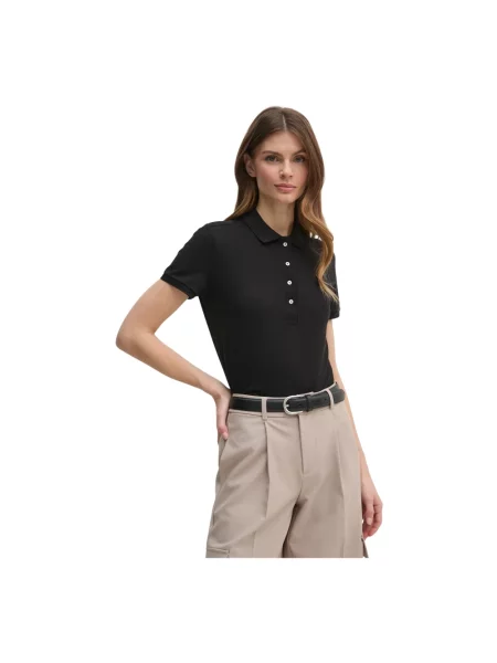 Lacoste T-shirt z kołnierzykiem czarny