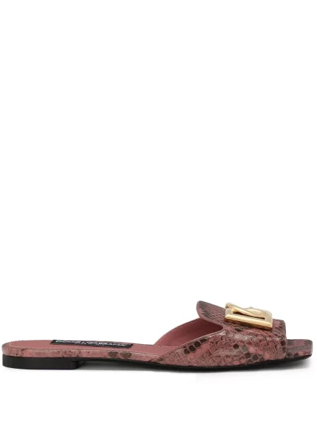 Papuci Dolce & Gabbana din piele roz