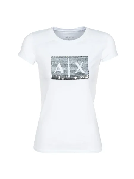 ARMANI EXCHANGE Tričko / strieborná biela