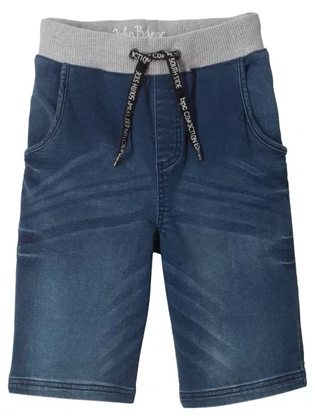 Bermudy jeansowo-dresowe niebieskie