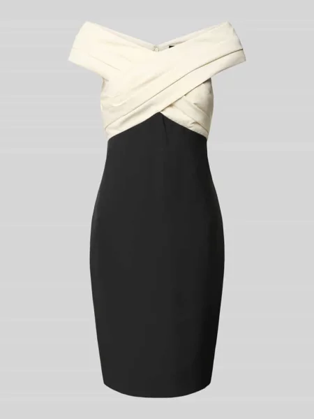 Sukienka koktajlowa w kopertowym stylu model ‘Irene’ Lauren Ralph Lauren czarna