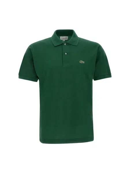 Lniana koszulka polo Lacoste z logo w miejskim stylu zielona