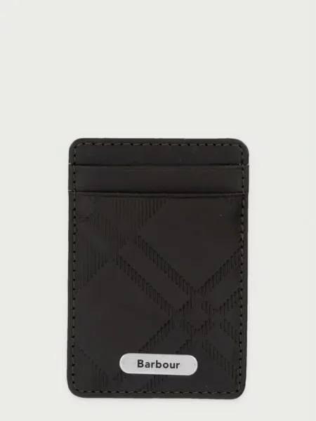 Barbour etui na karty skórzane zielony