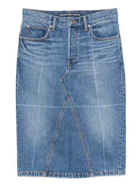 Spódnica jeansowa Alexander Wang do kolan niebieska