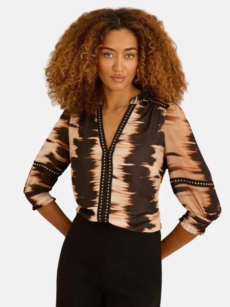 Love & roses Bluză / coniac / cappuccino maro