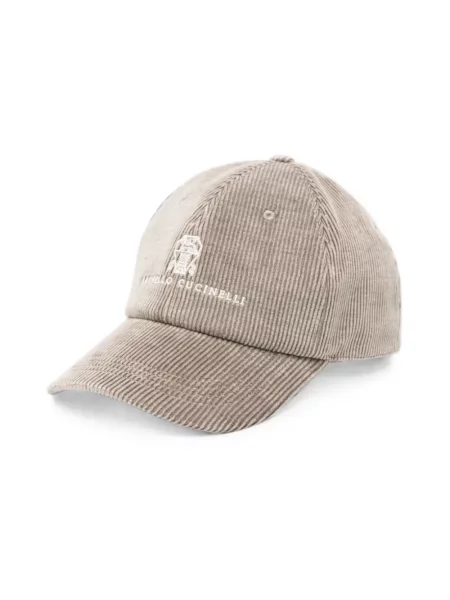Czapka z daszkiem Brunello Cucinelli z logo beżowa