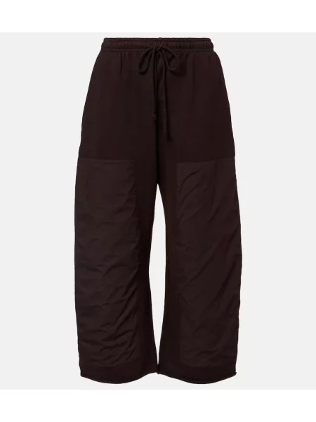 Pantaloni Leset din material terry maro