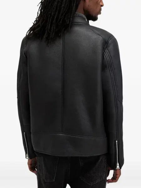 Geanta de piele Allsaints negru