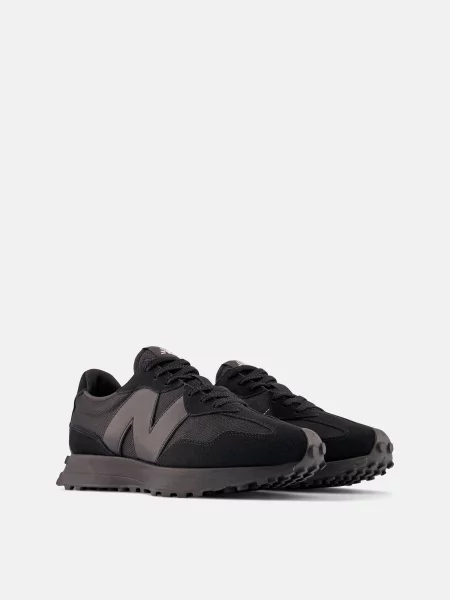 Замшевые повседневные кроссовки New Balance 327 черные