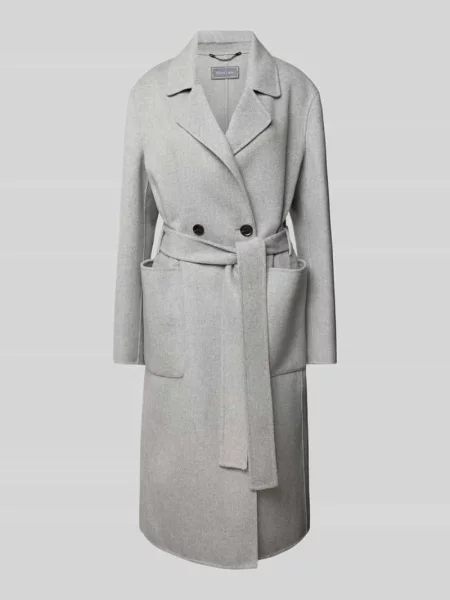 Płaszcz z żywej wełny z wiązanym White Label