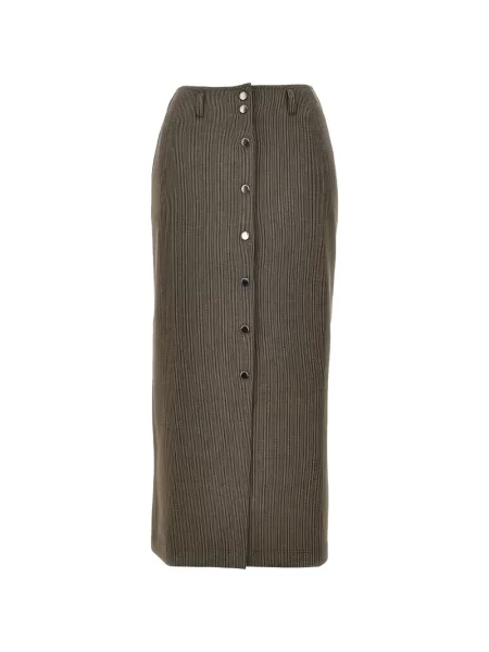 Fustă Emporio Armani melange maro