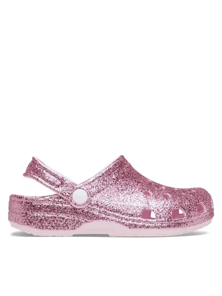 Natikači Crocs Classic Chunky Glitter Clog K roza