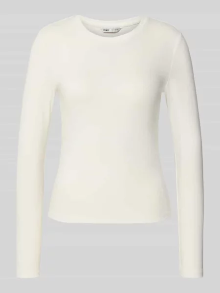 Bluzka z długim rękawem o kroju slim fit z mieszanki bawełny model ‘RILEY’ Only biała