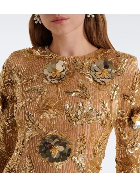 Rochie Rachel Gilbert cu model floral cu aplicații