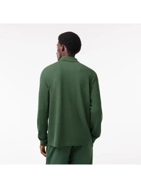 Lacoste Koszulka Polo Z Długim Rękawem Classic Fit Khaki zielony