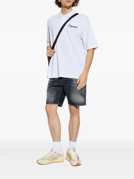 Polo Dsquared2 cu broderie alb