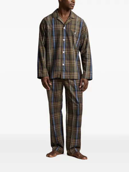 Hálós kockás pólóing Polo Ralph Lauren nyomtatás fekete