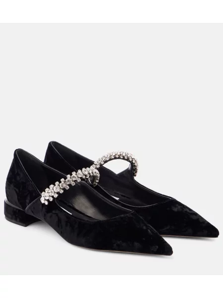 Balerini Jimmy Choo de catifea negru