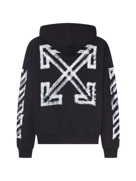 Hanorac cu glugă Off-white cu imagine alb