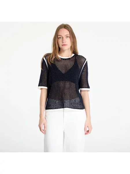 T-shirt adidas x Wales Bonner Short Sleeve Knit Tee Blue/ Night Navy XS niebieska