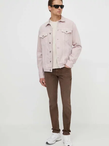 Джинсова куртка Pepe Jeans PINNERS CLRD перехідна рожевий