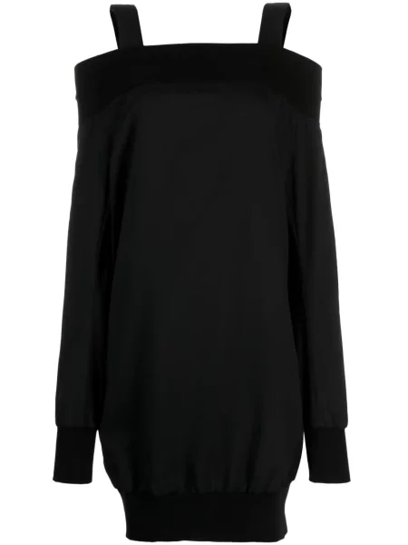 Rochie maxi Yohji Yamamoto de lână lungă de costum negru